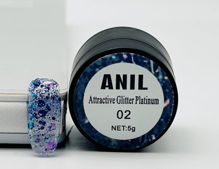 Anıl Professional Cosmetics 02 Siyah Işıltılı Kalıcı Simli Oje