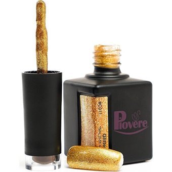 Piovere Glory Serisi Rich Bordeaux C014 ALtın Sarısı Işıltılı Kalıcı Simli Oje