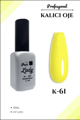 Freelady K-61 Sarı Parlak Kalıcı Oje