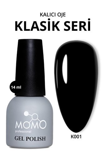 Momo Klasik Seri K001 Siyah Parlak Kalıcı Oje