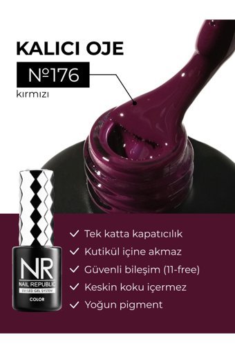 Nail Republic 176 Mürdüm Parlak Kalıcı Oje