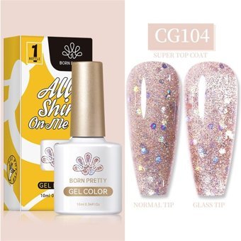 Born Pretty Silky White Serisi CG104 Pembe Işıltılı Kalıcı Simli Oje