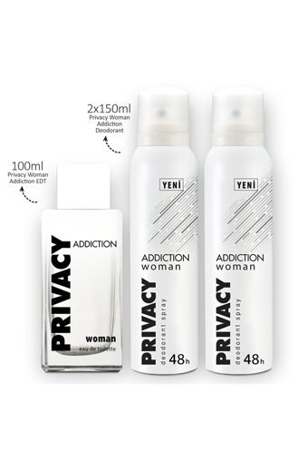 Privacy Addiction 3 Parça Kadın Parfüm Deodorant Seti EDT 100 ml + Deodorant 2x150 ml