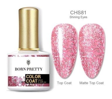 Born Pretty CHS81 Pembe Işıltılı Kalıcı Simli Oje