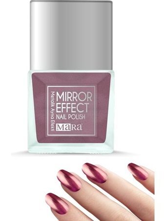 Mara Mirror Efect Pembe Metalik Kalıcı Simli Oje