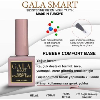 Gala Smart Rubber Comfort Base Turuncu Parlak Kalıcı Oje
