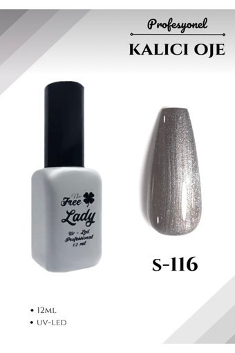 Freelady S-116 Gri - Metalik Metalik Kalıcı Oje