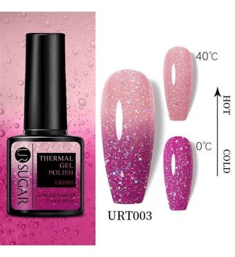 Ursugar Thermal URT003 Pembe - Mor Işıltılı Kalıcı Simli Oje