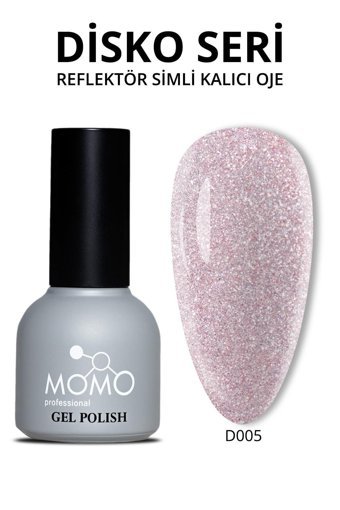 Momo D005 Pembe Işıltılı Kalıcı Simli Oje