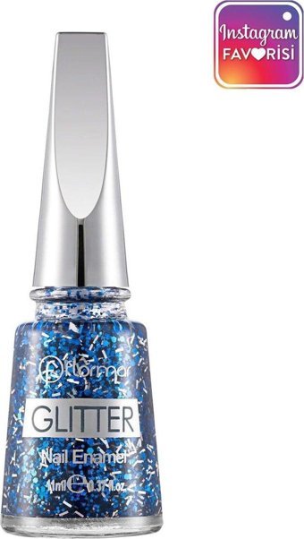 Flormar Glitter Nail Enamel GL07 Mavi Işıltılı Simli Oje