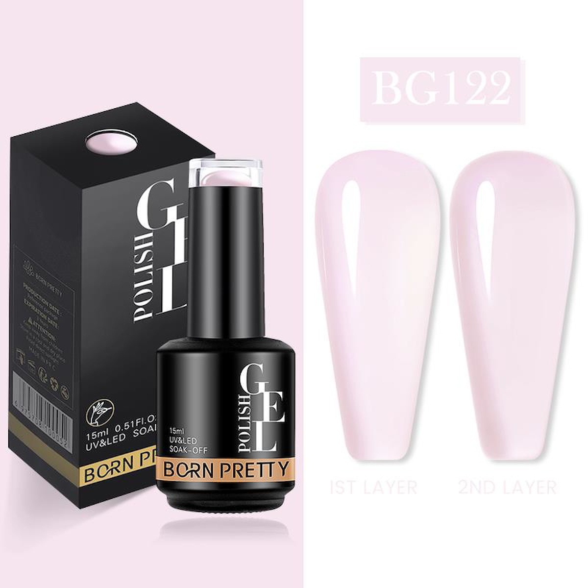 Born Pretty Semi Permanent Vitray BG122 Parlak Kalıcı Oje