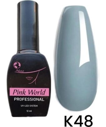 Pink World K48 Gri Parlak Kalıcı Oje