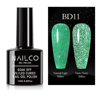 NailCo Disko Reflective NC087 Yeşil Işıltılı Kalıcı Simli Oje