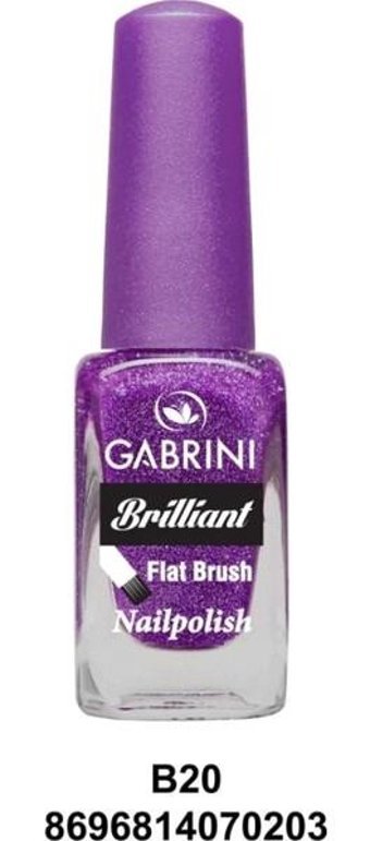 Gabrini Flat Brush B20 Mor Işıltılı Simli Oje