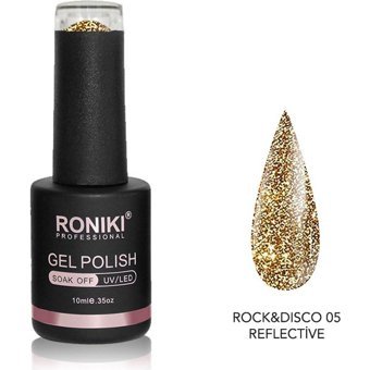 Roniki Rock&Disco Reflective 05 Kahverengi Işıltılı Kalıcı Simli Oje