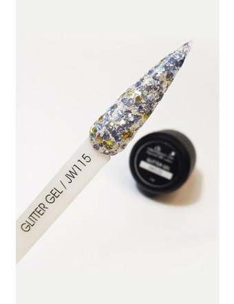 Cr-Oje Glitter JW115 Çok Renkli Işıltılı Kalıcı Simli Jel Oje