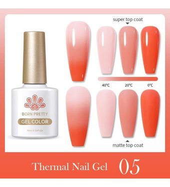 Born Pretty Termal 05 Turuncu - Pembe Parlak Kalıcı Oje