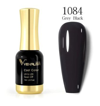 Venalisa Uv Led Grey Black 1084 Siyah Parlak Kalıcı Oje