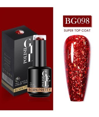 Born Pretty Pro New Series BG098 Kırmızı Işıltılı Kalıcı Simli Jel Oje