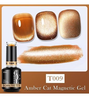 Born Pretty Cat Eye T009 Amber Hologram Kalıcı Simli Oje