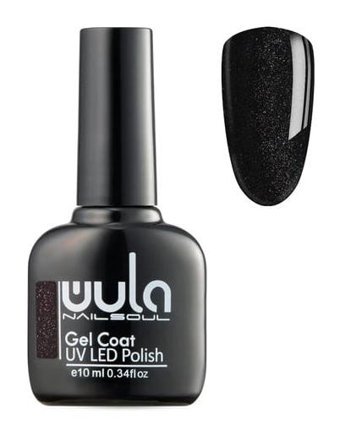 Wula Nailsoul Gel Coat 347 Siyah Işıltılı Kalıcı Simli Oje