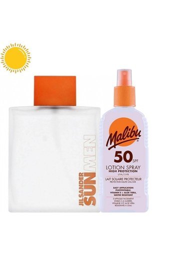 Jil Sander Sun İkili Erkek Parfüm Seti EDT 125 ml + Malibu SPF50 200 ml Güneş Koruyucu Losyon Sprey