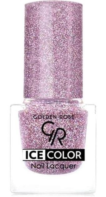 Golden Rose Ice Color Nail Lacquer 195 Lila Parlak Simli Oje