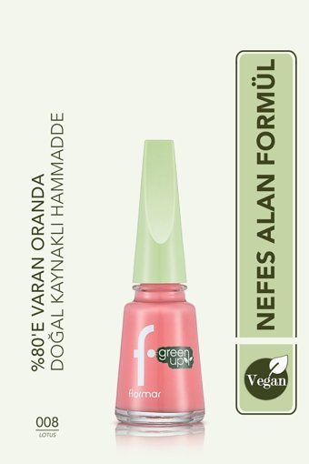 Flormar Green Up 8 Pembe Parlak Oje