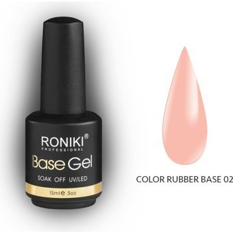 Roniki Color Rubber Base 02 Pembe Parlak Kalıcı Oje