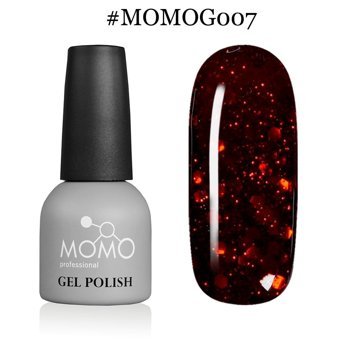 Momo G007 Kırmızı Işıltılı Kalıcı Simli Oje