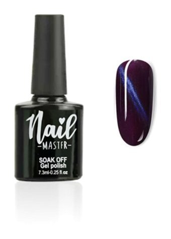Nail Master Kedi Gözü M870 Bordo-Mavi Hologram Kalıcı Simli Oje