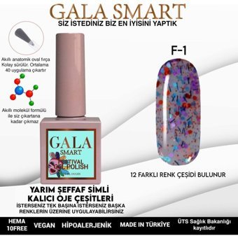 Gala Smart Festival F1 Çok Renkli Işıltılı Kalıcı Simli Oje