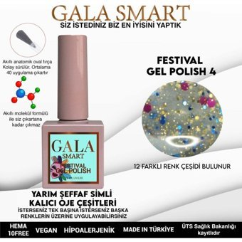 Gala Smart Festival F3 Mavi Işıltılı Kalıcı Simli Oje