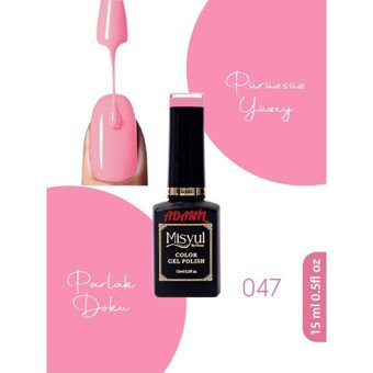 Adanil Misyul Profesyonel 047 Pembe Parlak Kalıcı Oje