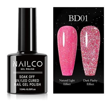 NailCo Disko Reflective NC085 Pembe Işıltılı Kalıcı Simli Oje