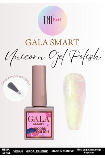 Gala Smart Unicorn Beyaz Işıltılı Kalıcı Simli Jel Oje
