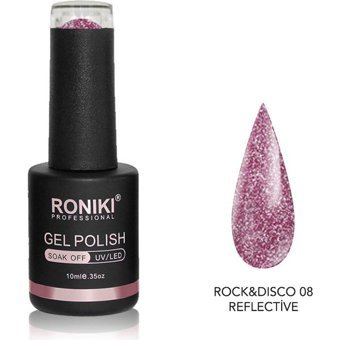 Roniki Disco Reflective 08 Mor Işıltılı Kalıcı Simli Oje