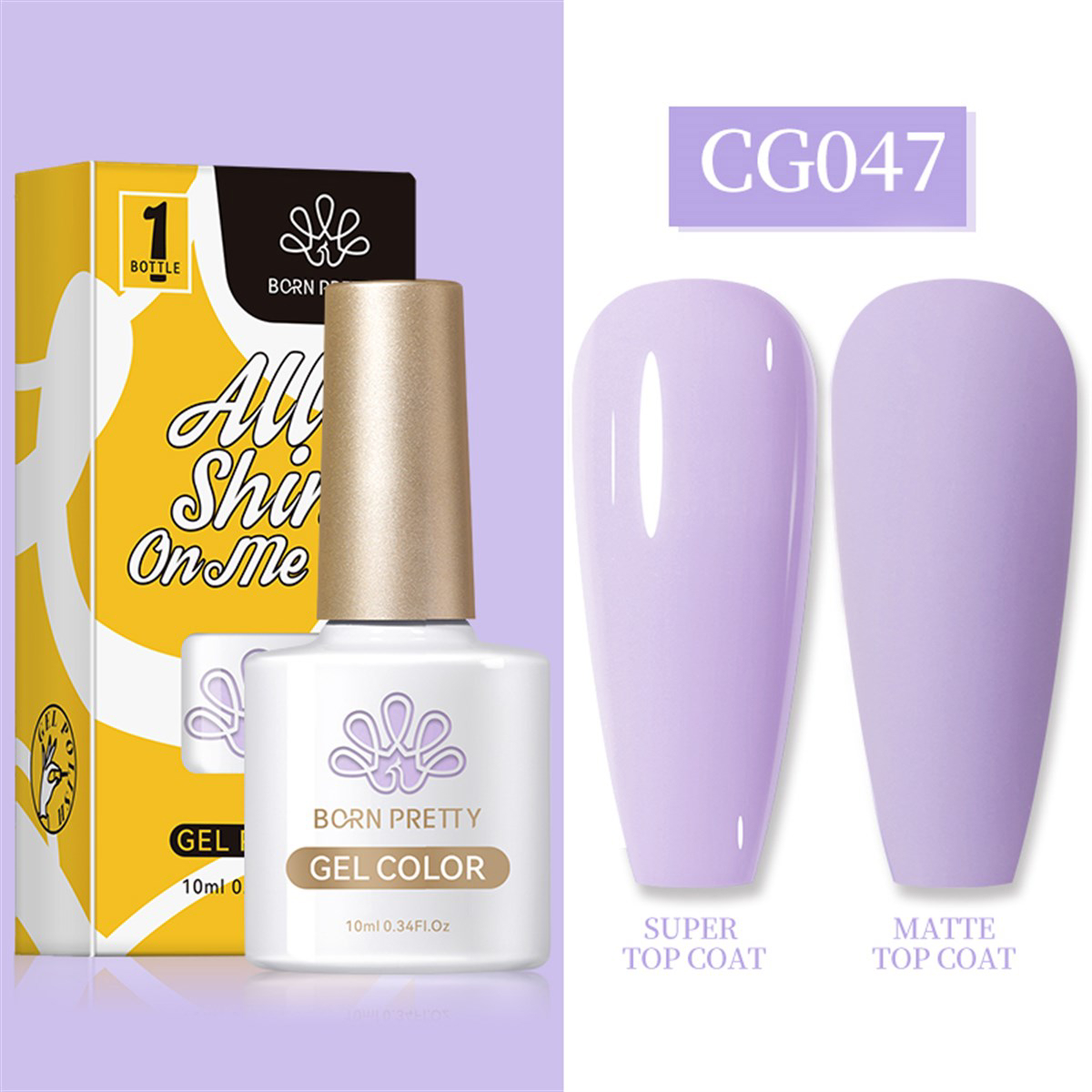Born Pretty Silky White Serisi CG047 Lila Mat Kalıcı Oje