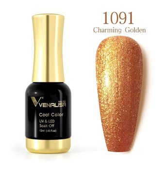 Venalisa Uv Led Charming Golden 1091 Altın Sarısı Işıltılı Kalıcı Simli Oje