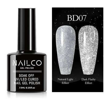 NailCo Disko Reflective NC079 Gri Işıltılı Kalıcı Simli Oje