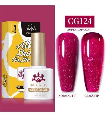 Born Pretty Silky White Serisi CG124 Mor Işıltılı Kalıcı Simli Oje