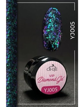 Cr-Oje Vip Diamond YJ005 Çok Renkli Işıltılı Kalıcı Simli Jel Oje
