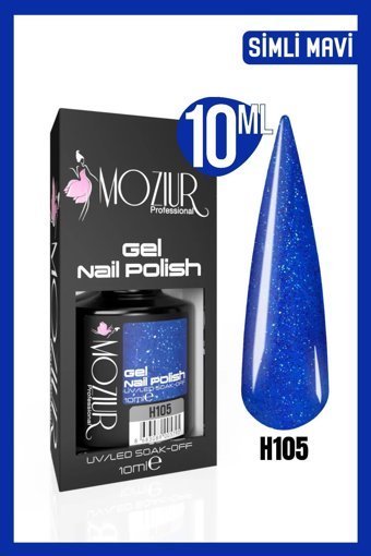Moziur H105 Lacivert Işıltılı Kalıcı Simli Oje