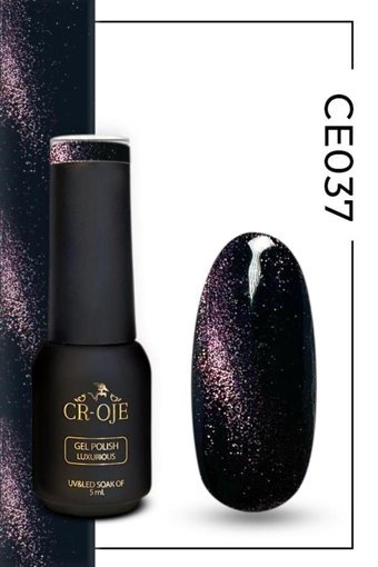 Cr-Oje Cat Eye CE037 Pembe Hologram Kalıcı Simli Oje