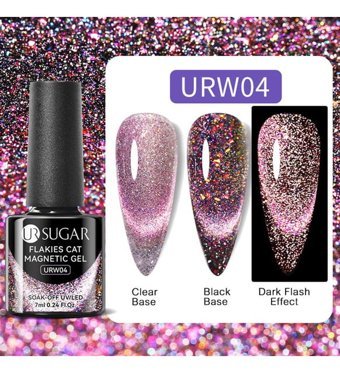 Ursugar Kedigözü URW04 Mor Hologram Kalıcı Simli Oje