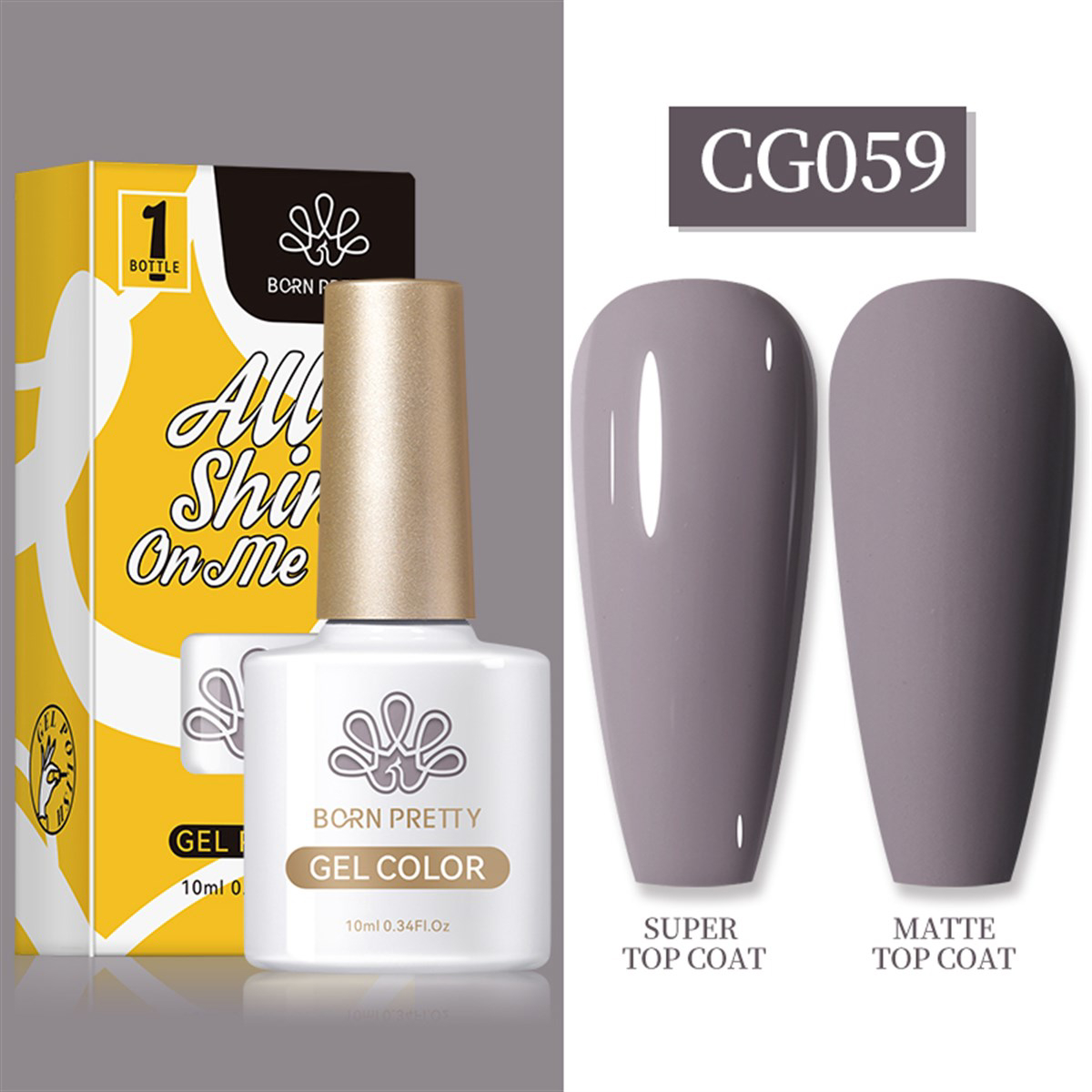 Born Pretty Silky White Serisi CG059 Mor Mat Kalıcı Oje