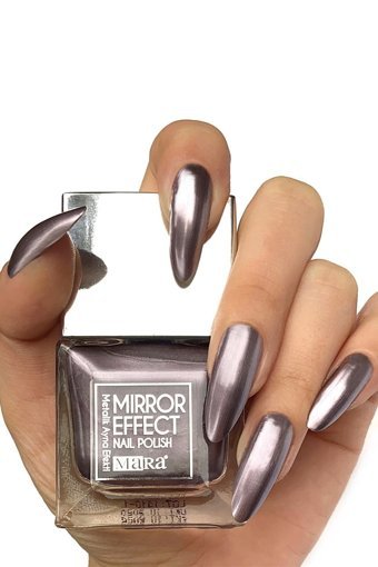 Mara Mirror Efect Gri Metalik Kalıcı Simli Oje
