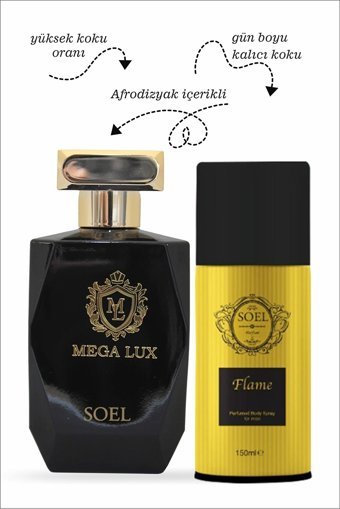 Soel Parfüm Mega Lux Nich İkili Erkek Parfüm Deodorant Seti EDP 110 ml + Flame Deodorant 150 ml