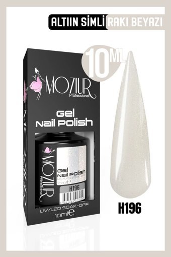Moziur H196 Beyaz Işıltılı Kalıcı Oje