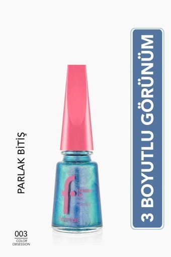 Flormar Hands Up 3 Mavi Işıltılı Simli Oje